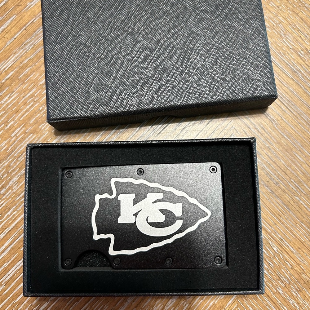 Black KC Logo Metal Wallet